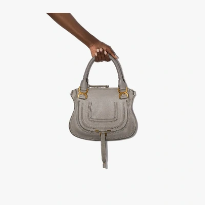 Shop Chloé Grey Marcie Small Leather Shoulder Bag