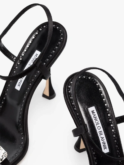 Shop Manolo Blahnik Nafud 105 Crystal Embellished Sandals In Black