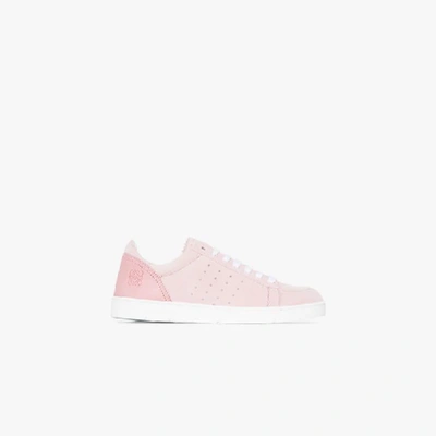 Shop Loewe Pink Suede Sneakers