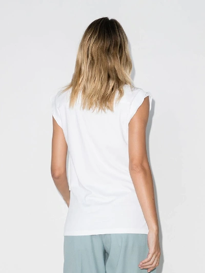 Shop Chloé Logo Print Cotton T-shirt In White