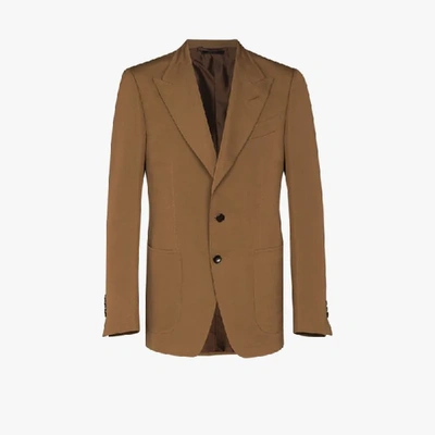 Shop Tom Ford Shelton Single-breasted Blazer In Brown