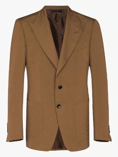 Shop Tom Ford Shelton Single-breasted Blazer In Brown