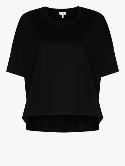 Shop Loewe Embroidered Anagram Logo Cotton T-shirt In Black