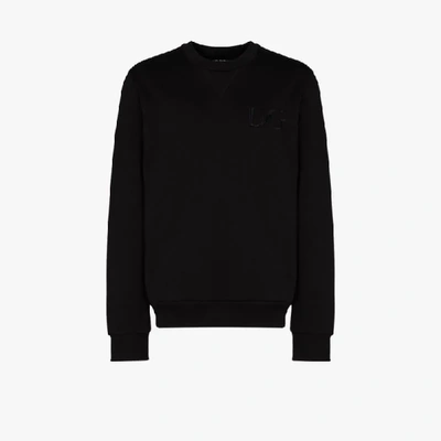 Shop Dolce & Gabbana Black Embroidered Logo Sweatshirt