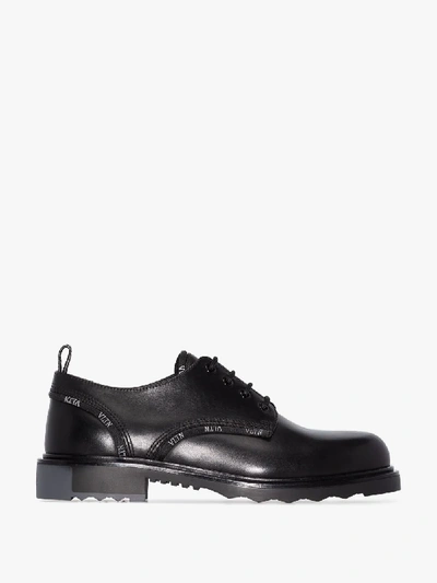 Shop Valentino Leather Derby Shoes In Black