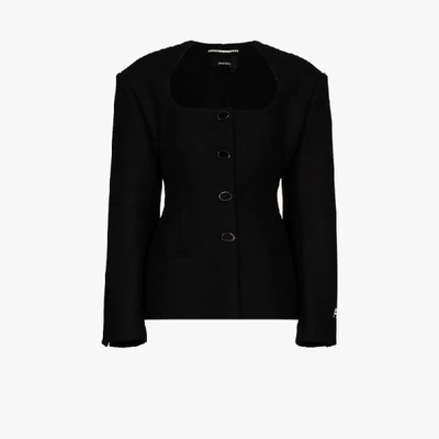 Shop Anouki Fitted Wool Jacket In Black
