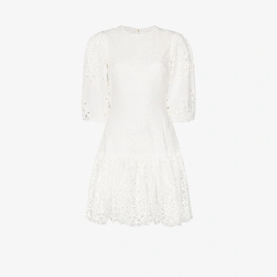 Shop Borgo De Nor Tabitha Cutout Back Lace Mini Dress In White