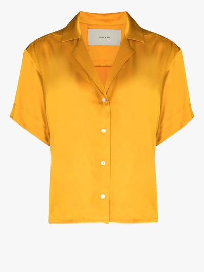 Shop Asceno Prague Silk Shirt In Yellow