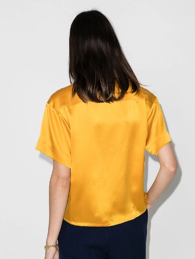 Shop Asceno Prague Silk Shirt In Yellow