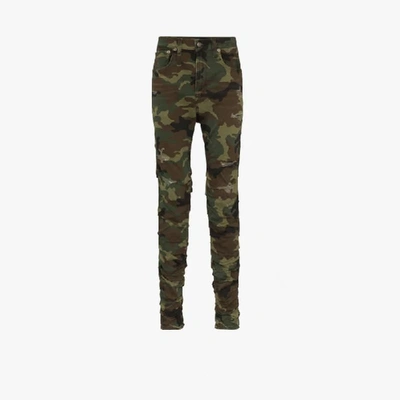 Shop R13 Skywalker Camouflage Distressed Jeans In Green