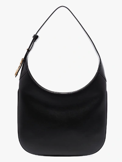 Shop Versace Black Virtus Saddle Shoulder Bag