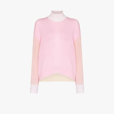 Shop Marni Pink Colour Block Cashmere Sweater