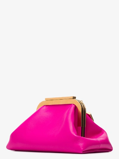 Shop Valentino Pink Supervee Leather Clutch Bag