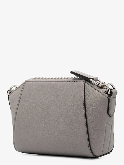 Shop Givenchy Grey Nano Antigona Leather Cross Body Bag
