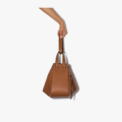 Shop Loewe Brown Hammock Small Leather Shoulder Bag