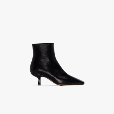 Shop By Far Black Lange 50 Leather Ankle Boots