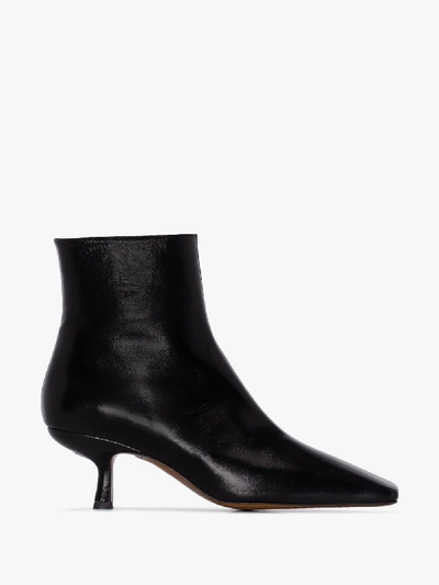 Shop By Far Black Lange 50 Leather Ankle Boots