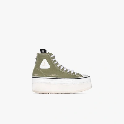 Shop R13 High-top-sneakers Mit Plateau In Grün