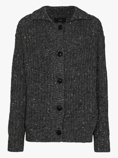 Shop Alanui Fancy Ribbed Knit Cardigan In Grey