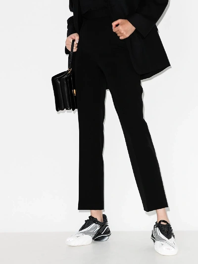 Shop Balenciaga Straight Leg Wool Twill Trousers - Women's - Wool In Black