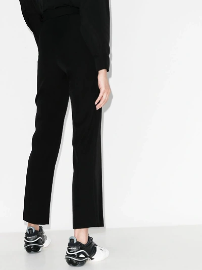 Shop Balenciaga Straight Leg Wool Twill Trousers - Women's - Wool In Black