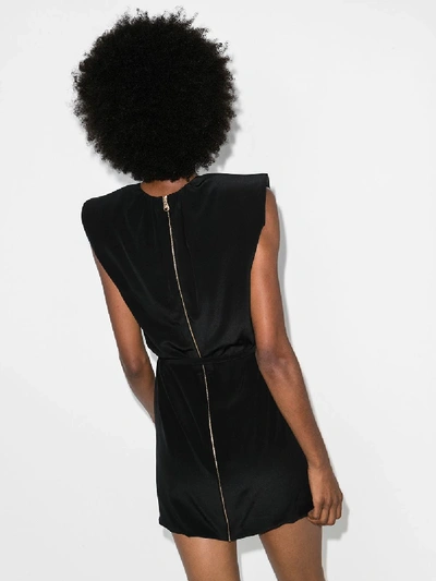 Shop Versace Black Safety Pin Belted Silk Mini Dress