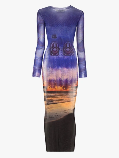 Shop Louisa Ballou High Tide Maxi Dress In Blue