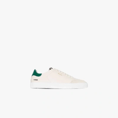 Shop Axel Arigato White And Green Clean 90 Leopard Print Sneakers In Neutrals