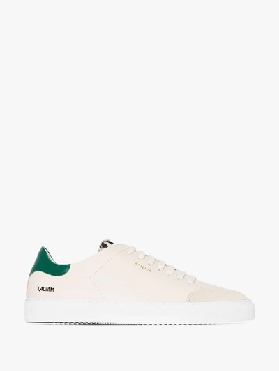 Shop Axel Arigato White And Green Clean 90 Leopard Print Sneakers In Neutrals