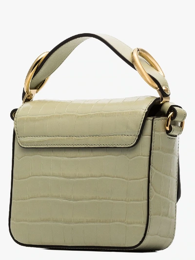 Shop Chloé Green C Mini Mock Croc Shoulder Bag