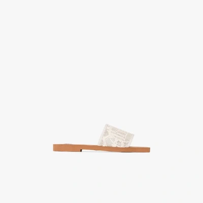 Shop Chloé White Woody Lace Sandals
