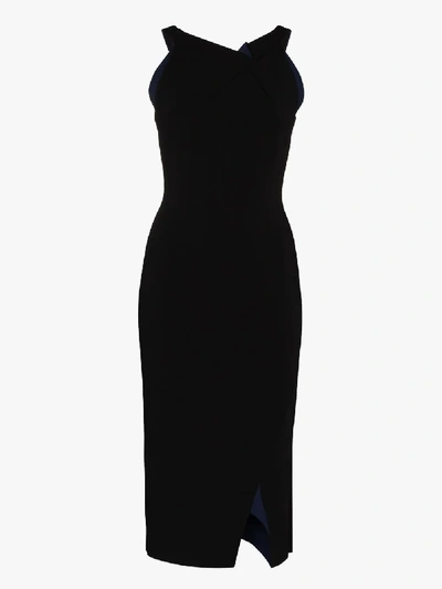 Shop Roland Mouret Black Klint Midi Dress