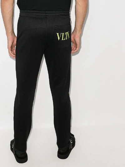 Shop Valentino Black Vltn Logo Track Pants