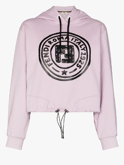 Shop Fendi Graphic Logo-print Hoodie In Pink