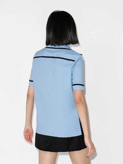 Shop Fendi X Joshua Vides Silk Cotton Shirt In Blue