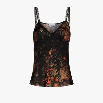 Shop Paco Rabanne Floral Print Camisole Top In Black