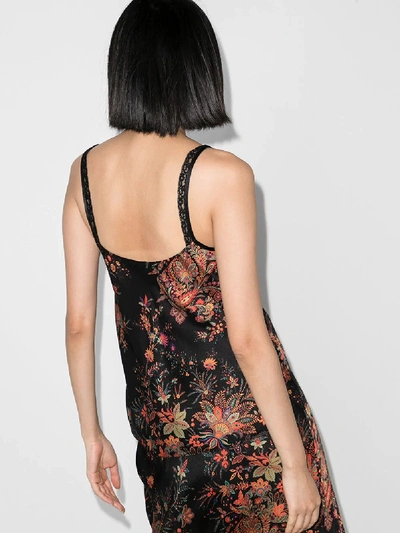 Shop Paco Rabanne Floral Print Camisole Top In Black