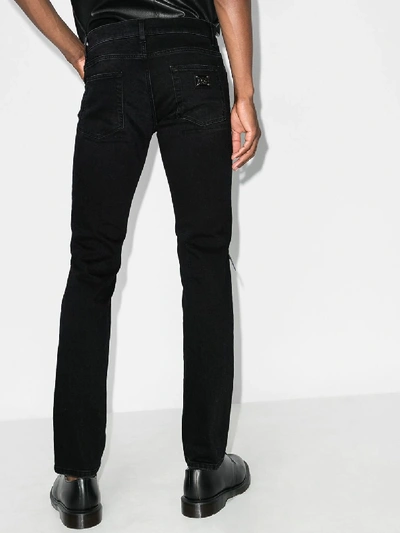 Shop Dolce & Gabbana Black Ripped Knee Slim Fit Jeans