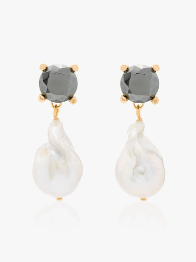 Shop Chloé Gold Tone Baroque Pearl Earrings In Metallic