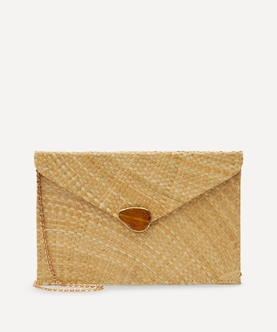 Shop Kayu Capri Straw Envelope Clutch Bag In Neutral