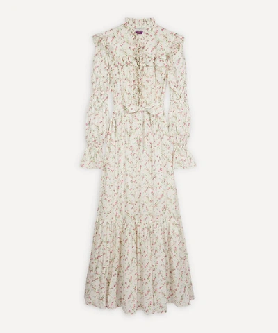 Shop Philosophy Di Lorenzo Serafini Wildflowers Muslin Maxi-dress In Fantasy Print White