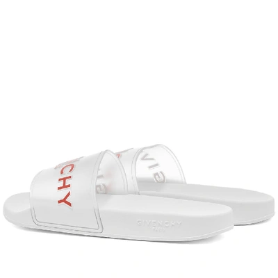 Shop Givenchy Clear Logo Slide In White