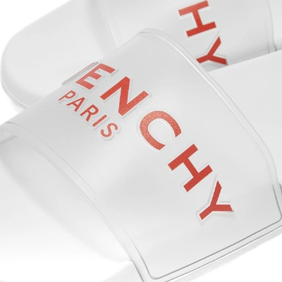 Shop Givenchy Clear Logo Slide In White