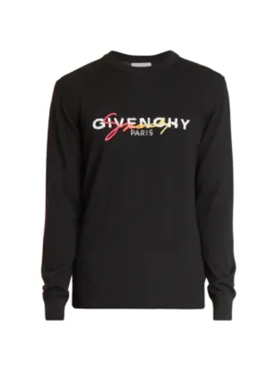Shop Givenchy Signature Wool Sweater In Black Orange