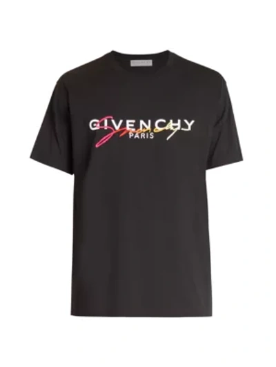 Shop Givenchy Degrade Signature Regular-fit T-shirt In Black