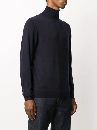 Fedeli Roll Neck Jumper In Blue
