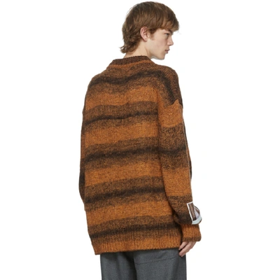 Shop Raf Simons Brown Marl Patch Sweater In 06566 Rstbr