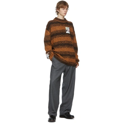 Shop Raf Simons Brown Marl Patch Sweater In 06566 Rstbr