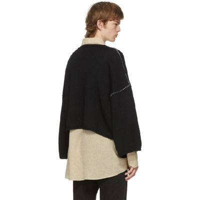 Shop Raf Simons Black Oversized Rs Sweater In 00099 Black