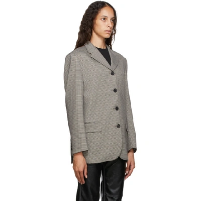 Shop Andersson Bell Brown And Black Houndstooth Four-button Blazer In Beige Check